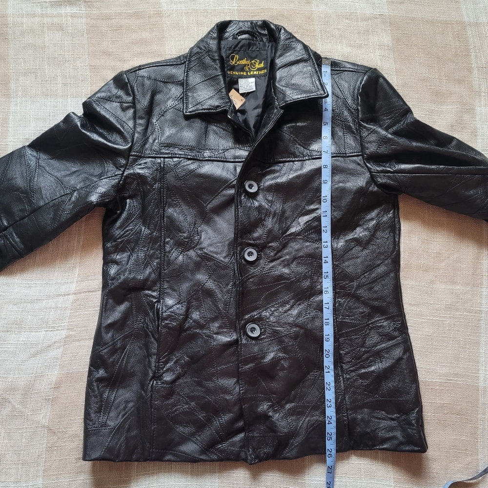 Vintage Patchwork Leather Blazer Jacket - image 8